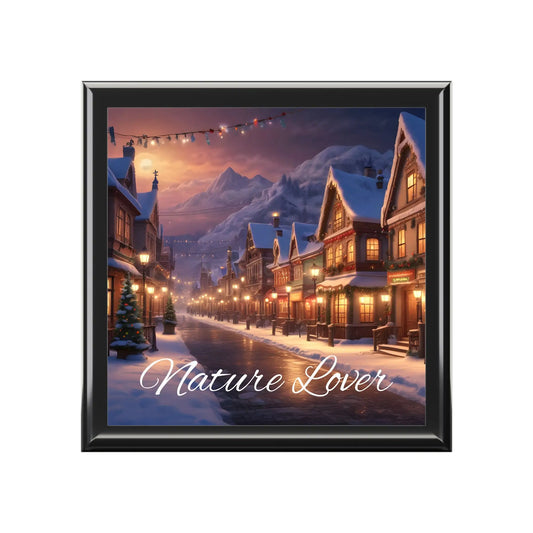 Nature Lover Jewelry Box — Winter Village Scenic Keepsake Box - Ebony Black / One size - Home Decor