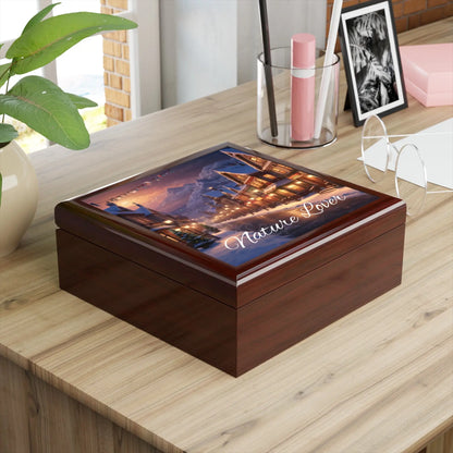 Nature Lover Jewelry Box — Winter Village Scenic Keepsake Box - Home Decor