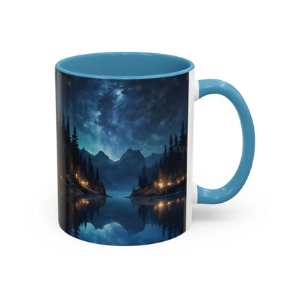 Night Lakeside Coffee Mug — Cozy Forest Reflection Accent Mug (11/15 oz) - Mug