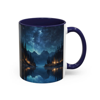 Night Lakeside Coffee Mug — Cozy Forest Reflection Accent Mug (11/15 oz) - Mug