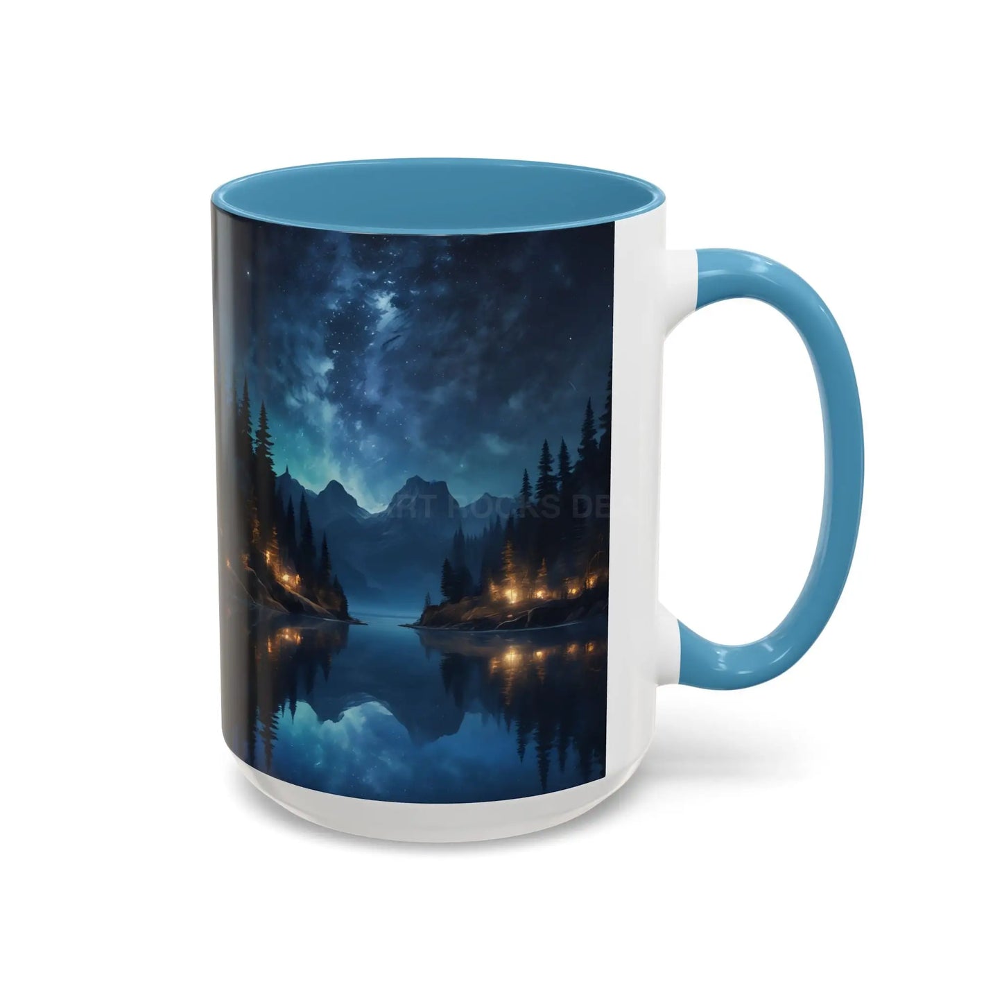 Night Lakeside Coffee Mug — Cozy Forest Reflection Accent Mug (11/15 oz) - Mug
