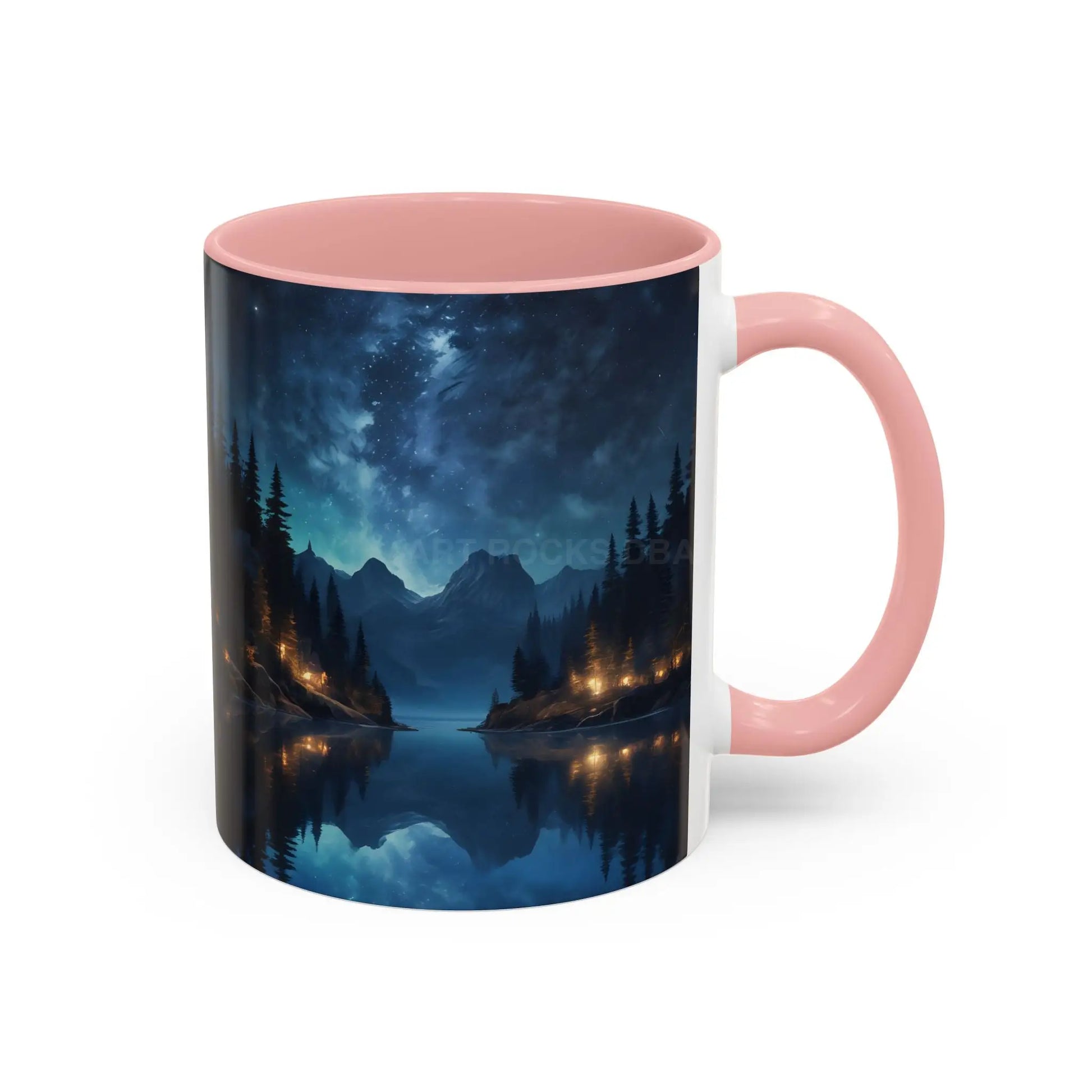 Night Lakeside Coffee Mug — Cozy Forest Reflection Accent Mug (11/15 oz) - Mug