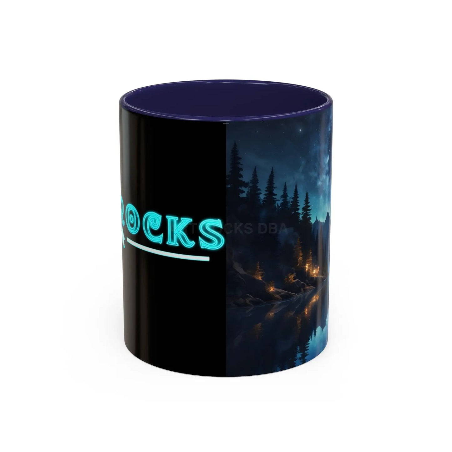 Night Lakeside Coffee Mug — Cozy Forest Reflection Accent Mug (11/15 oz) - Mug