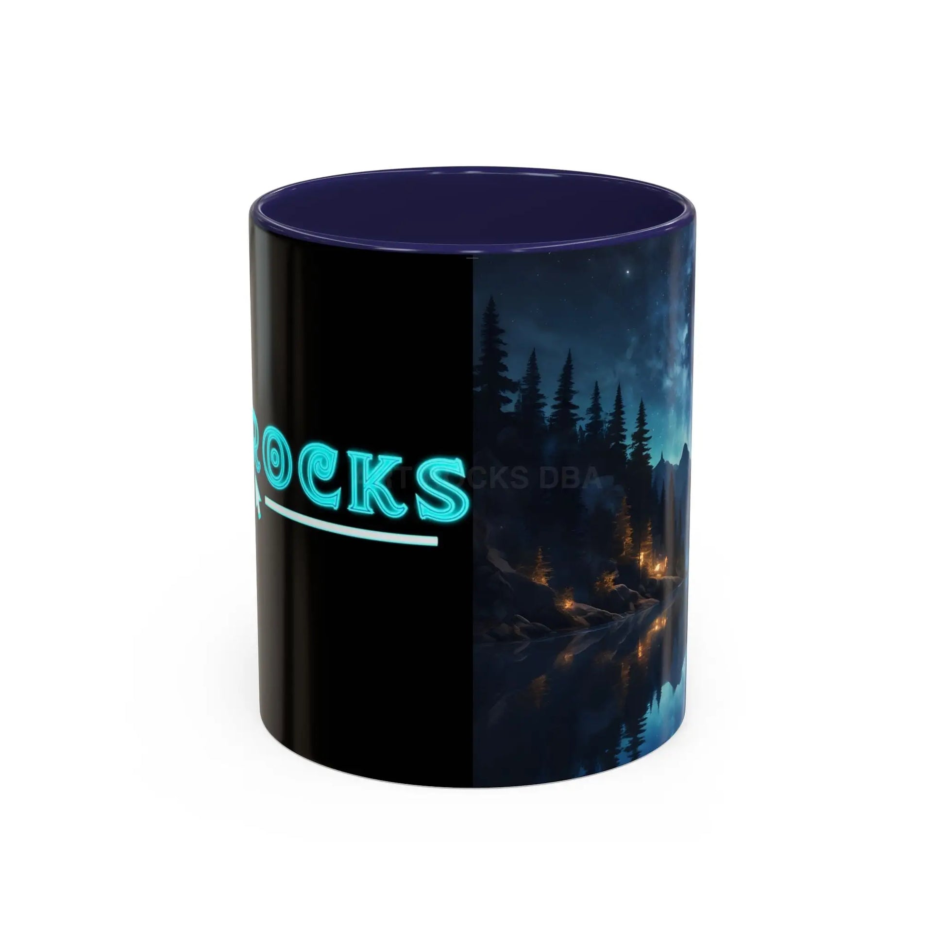 Night Lakeside Coffee Mug — Cozy Forest Reflection Accent Mug (11/15 oz) - Mug