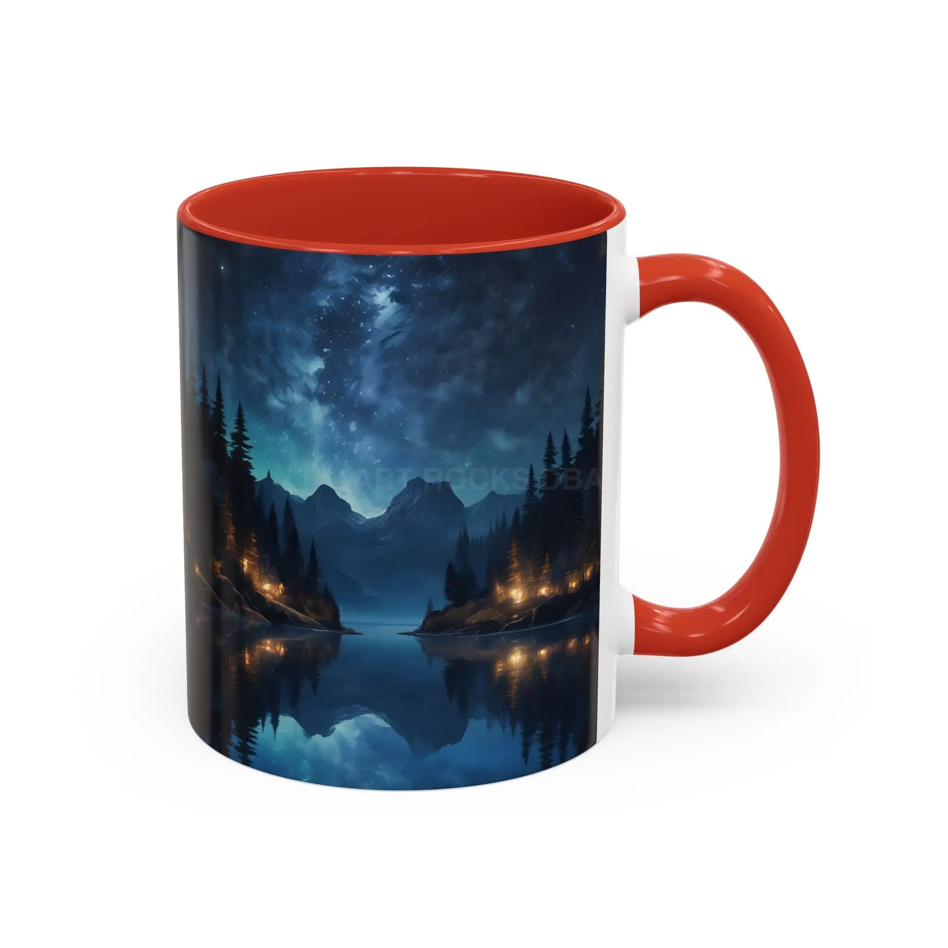Night Lakeside Coffee Mug — Cozy Forest Reflection Accent Mug (11/15 oz) - Mug