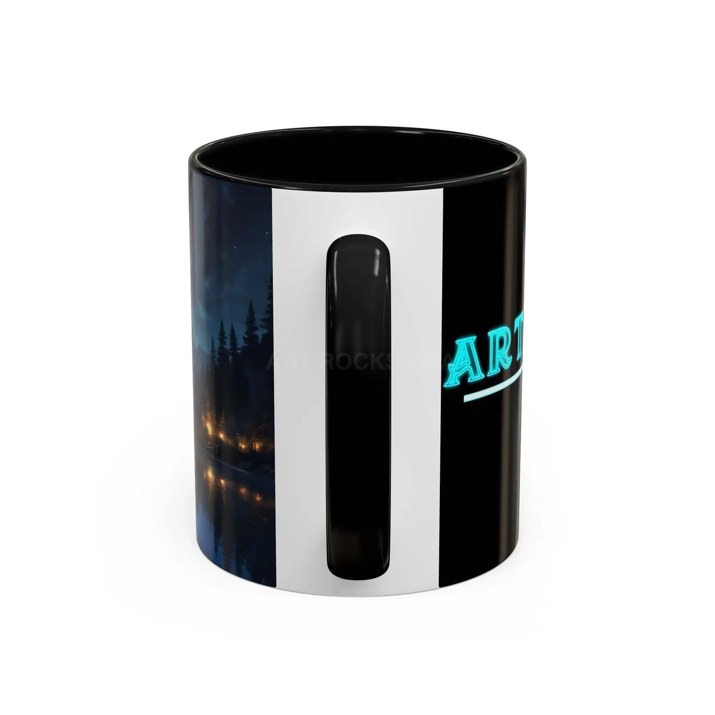 Night Lakeside Coffee Mug — Cozy Forest Reflection Accent Mug (11/15 oz) - Mug