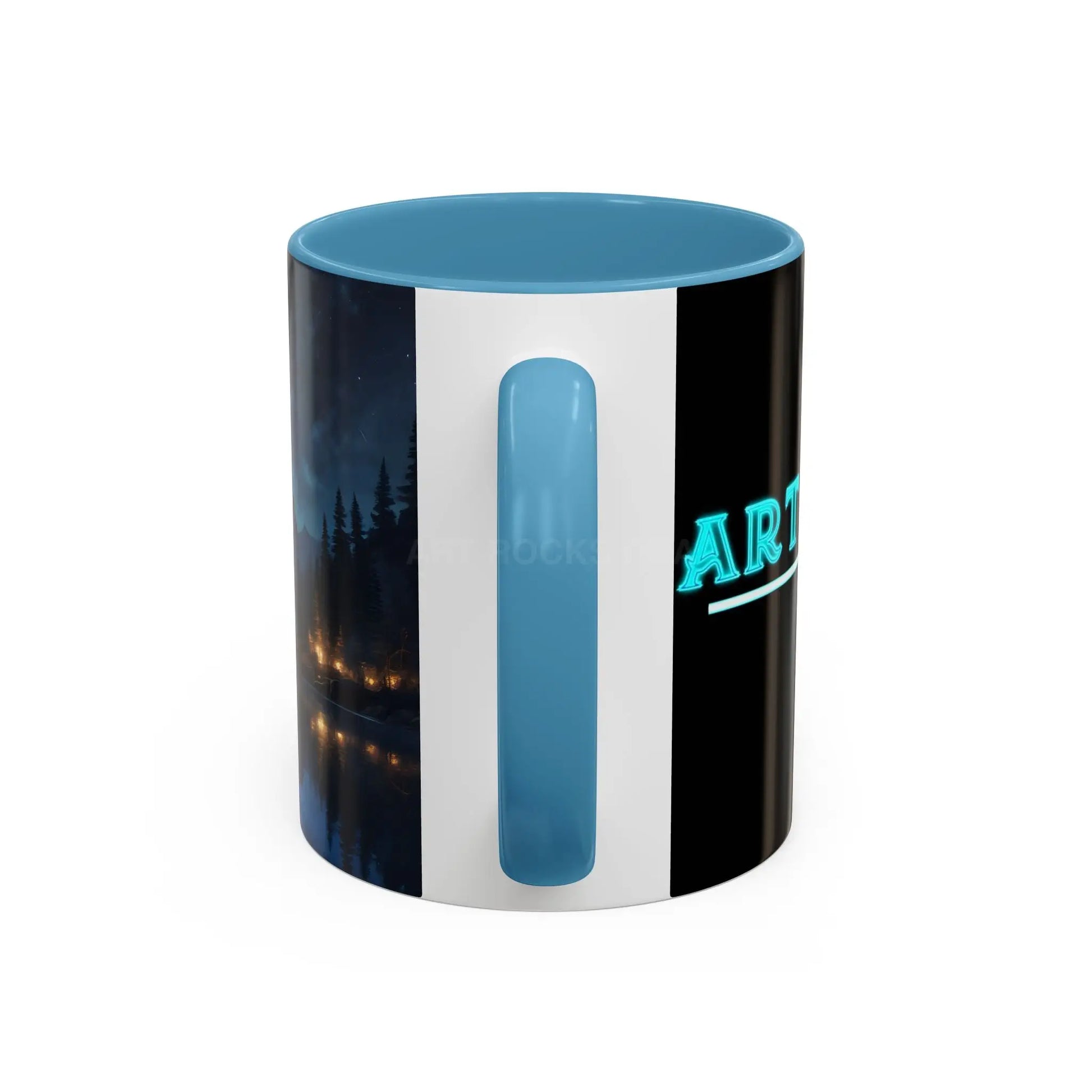 Night Lakeside Coffee Mug — Cozy Forest Reflection Accent Mug (11/15 oz) - Mug