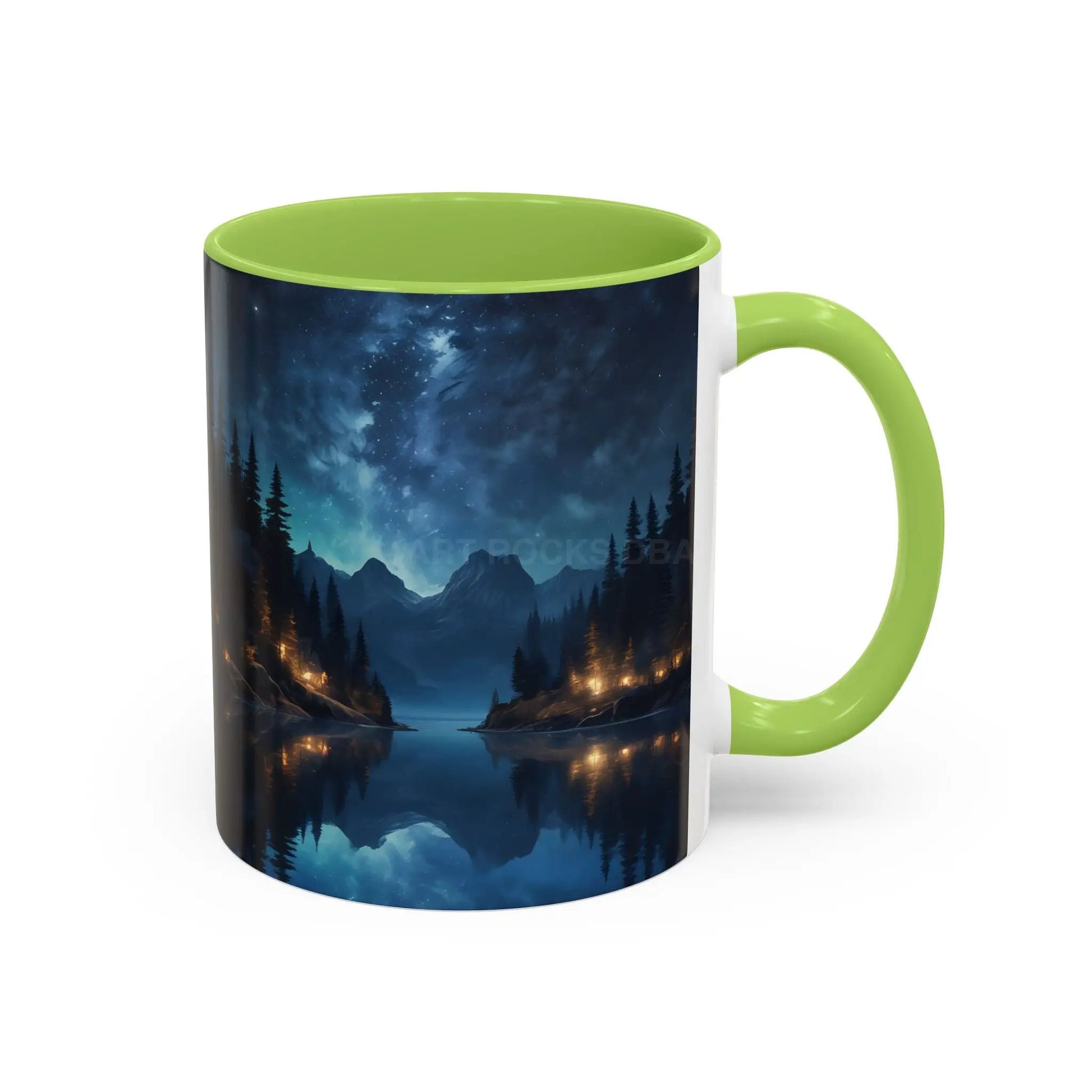 Night Lakeside Coffee Mug — Cozy Forest Reflection Accent Mug (11/15 oz) - Mug