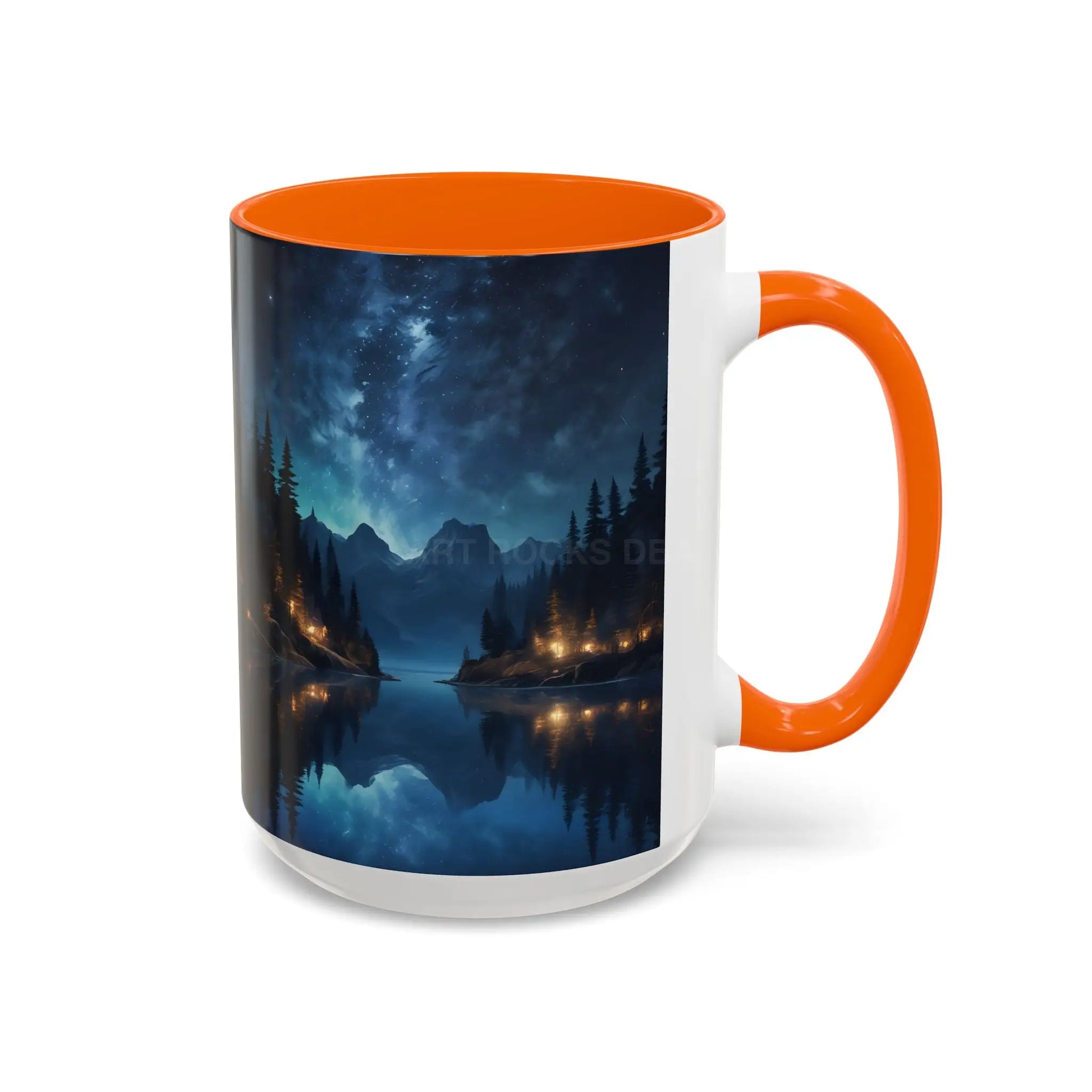 Night Lakeside Coffee Mug — Cozy Forest Reflection Accent Mug (11/15 oz) - Mug