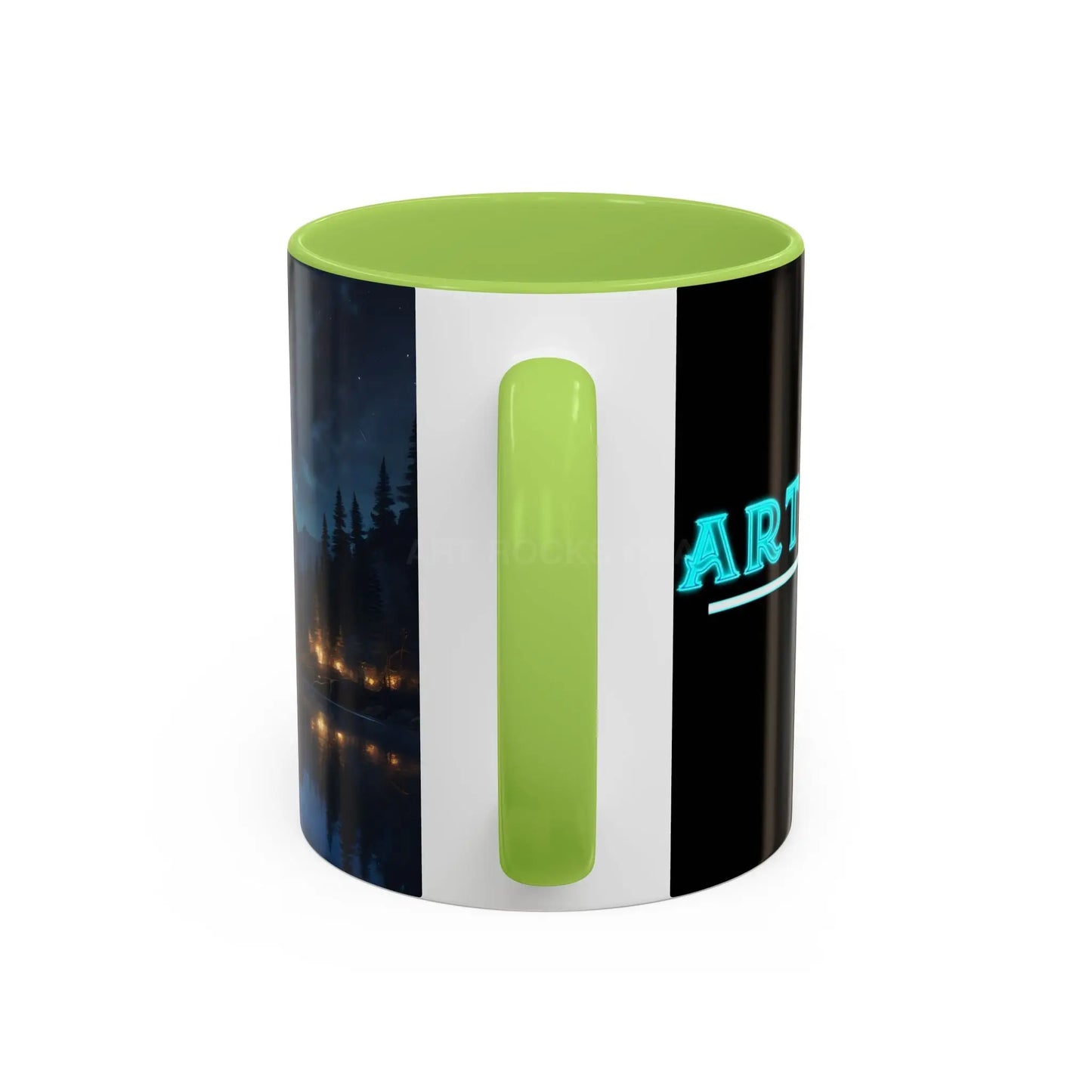 Night Lakeside Coffee Mug — Cozy Forest Reflection Accent Mug (11/15 oz) - Mug