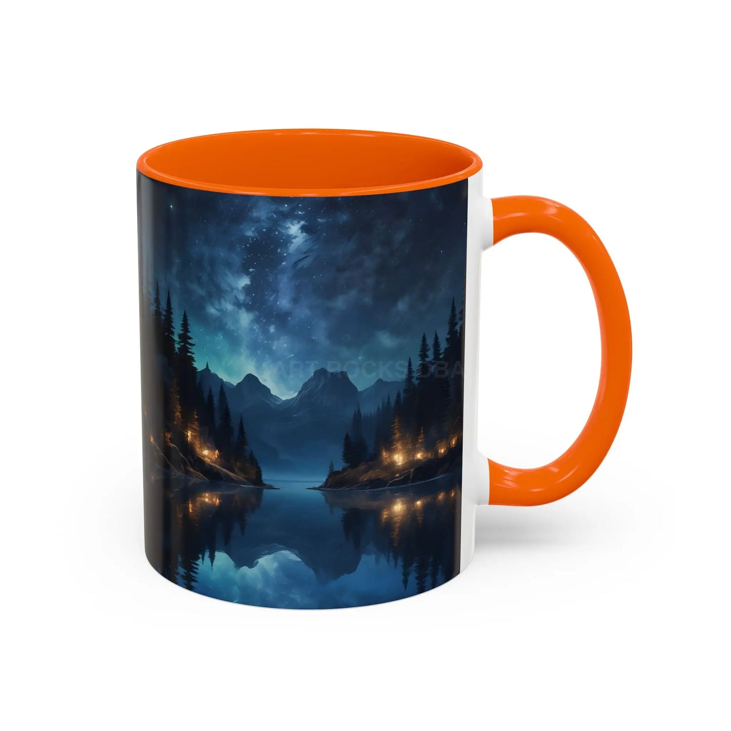Night Lakeside Coffee Mug — Cozy Forest Reflection Accent Mug (11/15 oz) - Mug