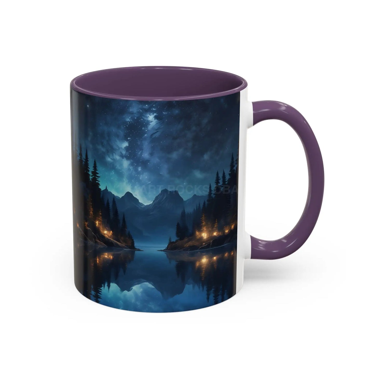Night Lakeside Coffee Mug — Cozy Forest Reflection Accent Mug (11/15 oz) - Mug
