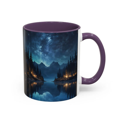 Night Lakeside Coffee Mug — Cozy Forest Reflection Accent Mug (11/15 oz) - Mug