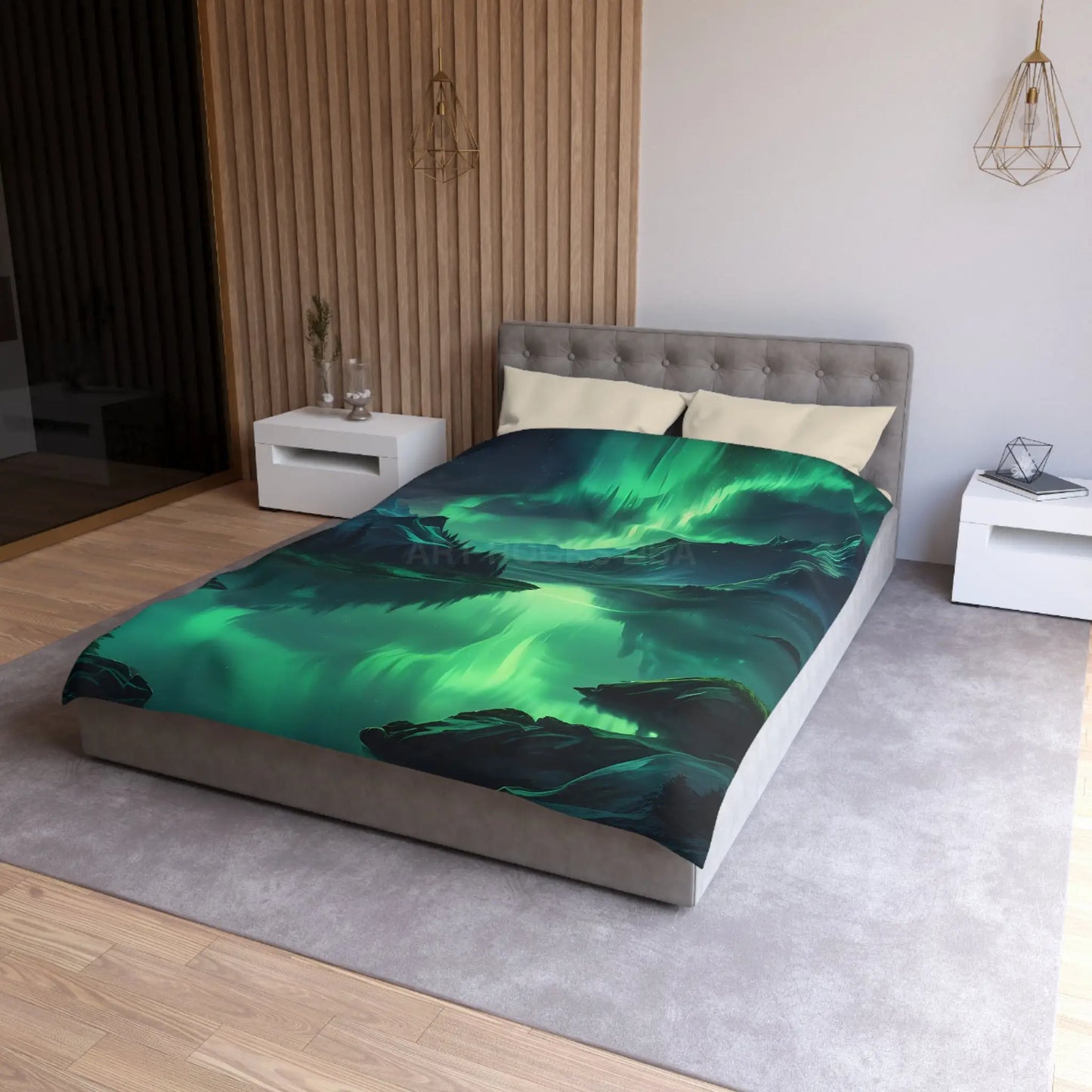 Northern Lights Microfiber Duvet Cover - Home Decor
