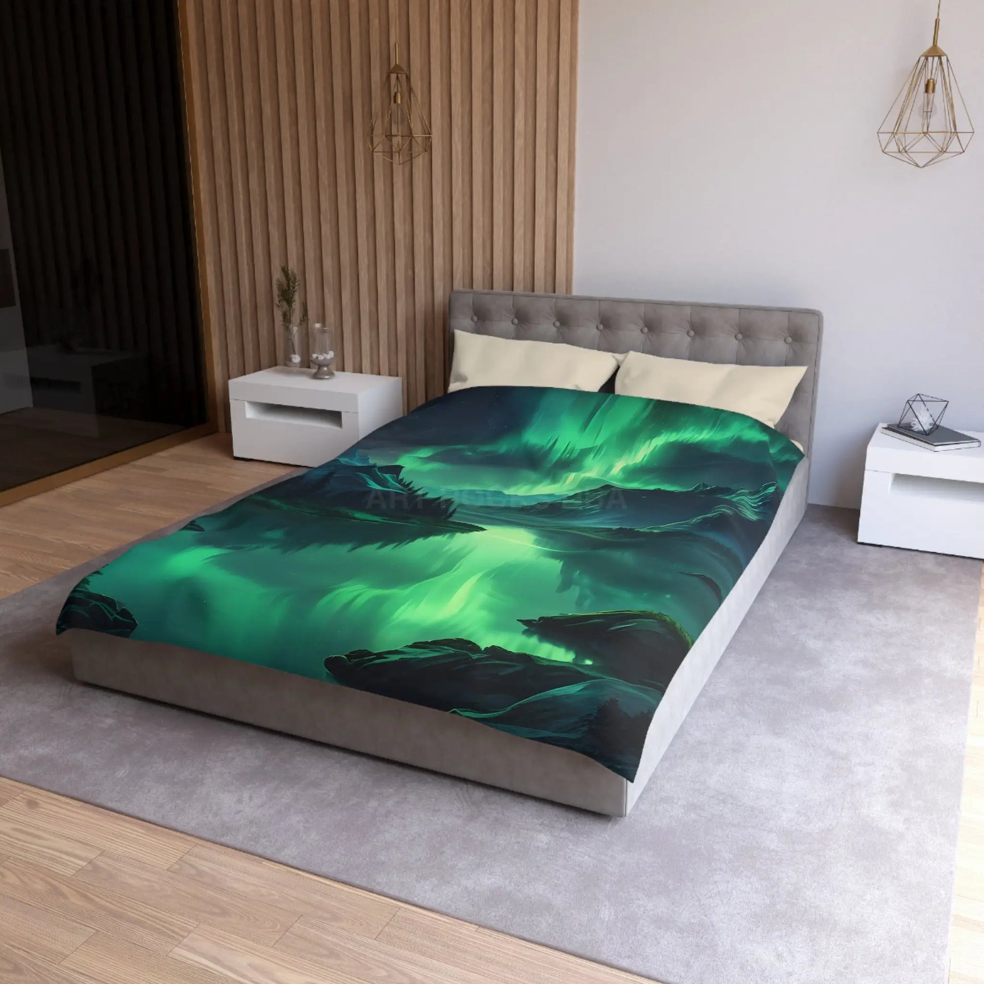 Northern Lights Microfiber Duvet Cover - Home Decor