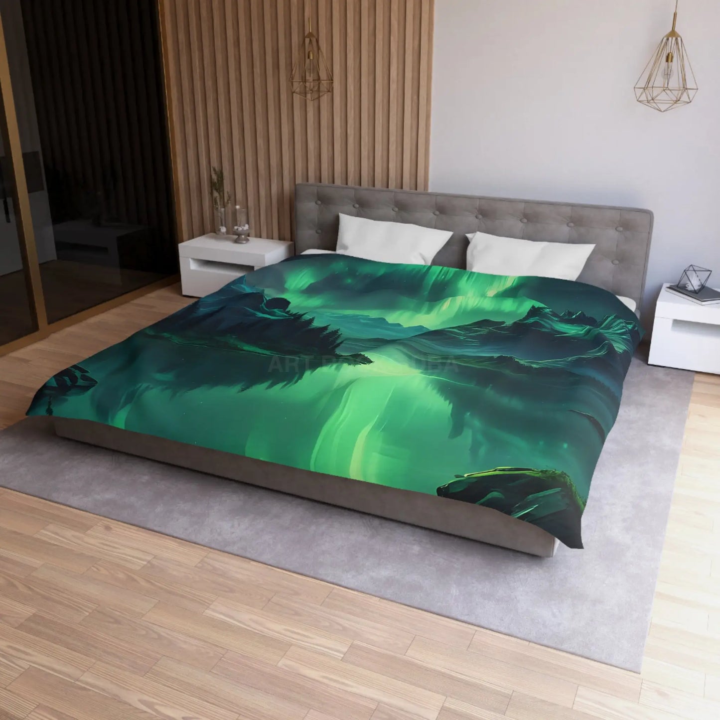 Northern Lights Microfiber Duvet Cover - Home Decor
