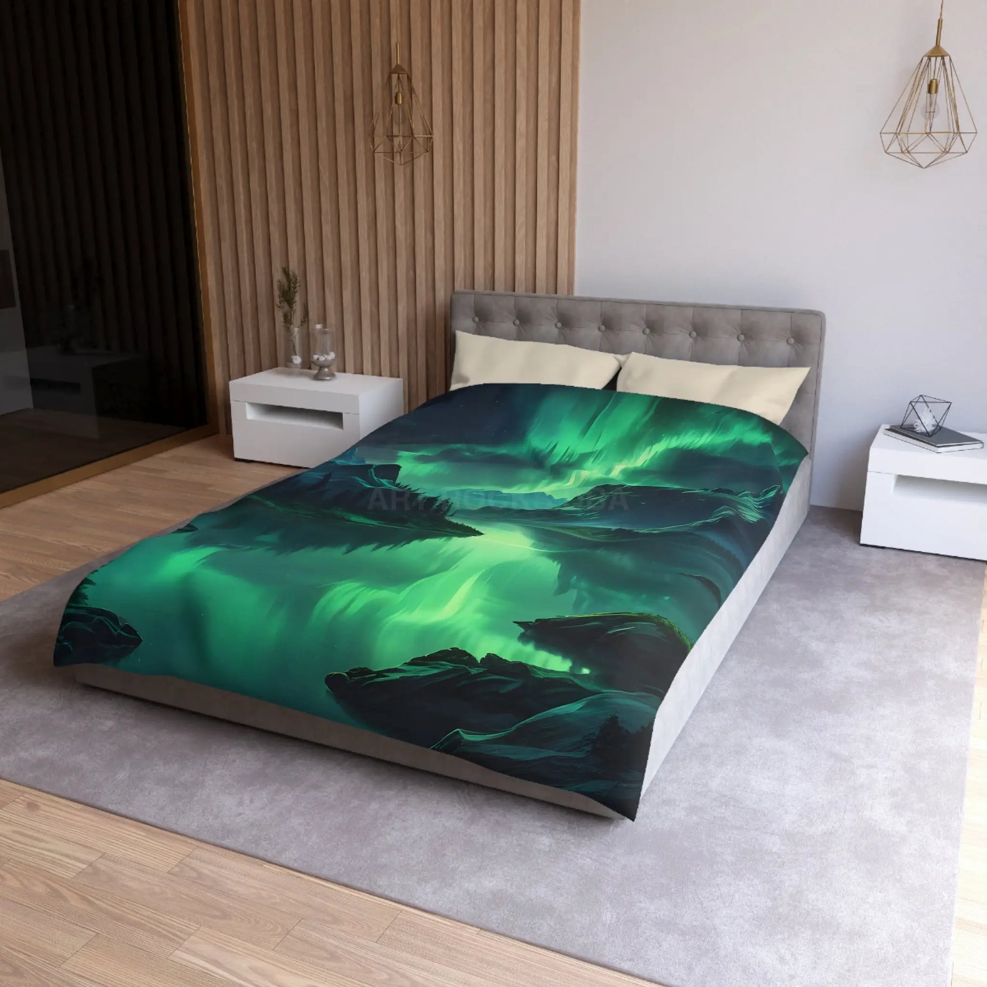 Northern Lights Microfiber Duvet Cover - Home Decor