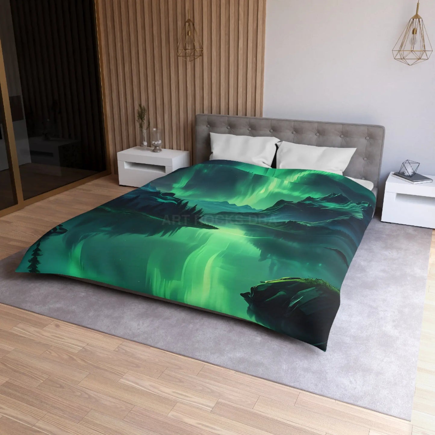 Northern Lights Microfiber Duvet Cover - Home Decor