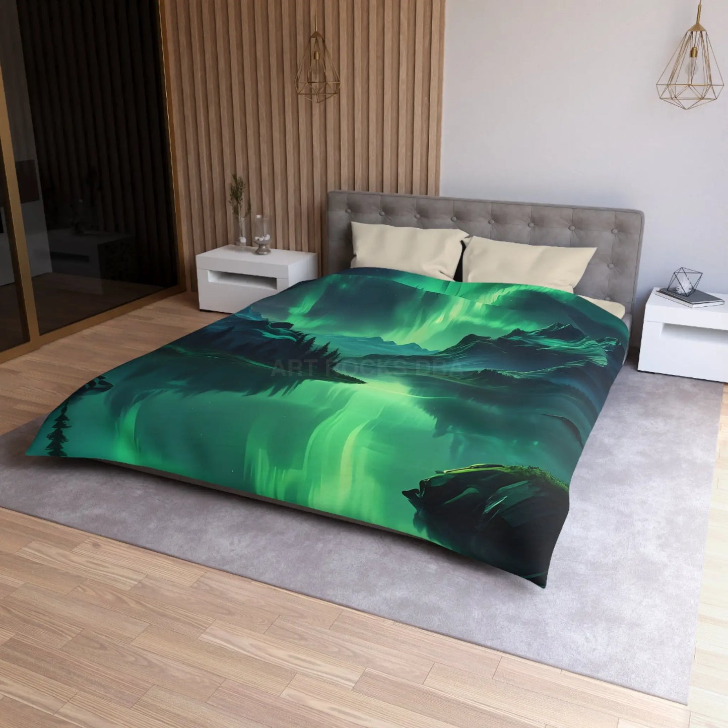 Northern Lights Microfiber Duvet Cover - Home Decor