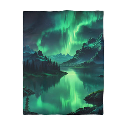 Northern Lights Microfiber Duvet Cover - Twin / White - Home Decor