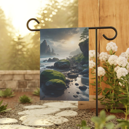 Ocean Beach Garden Banner Outdoor Décor Home & Garden Art Nature-Themed Flag Patio Decoration Welcome Banner - 12’’ ×