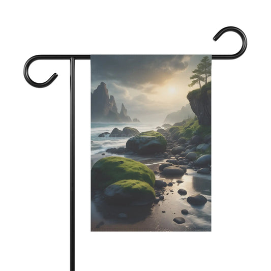 Ocean Beach Garden Banner Outdoor Décor Home & Garden Art Nature-Themed Flag Patio Decoration Welcome Banner - 12’’ ×