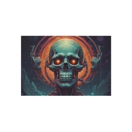 Outdoor Rug with Skull Design Boho Decor Patio Mat Garden Rug Halloween Decor Music Lover Gift - 24’’ × 36’’ - Home