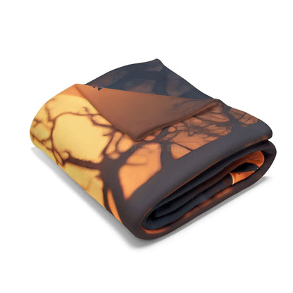 Owl Halloween Fleece Blanket Cozy Throw for Fall Seasonal Decor for Home Halloween Decor Gift for Owl Lovers - Home