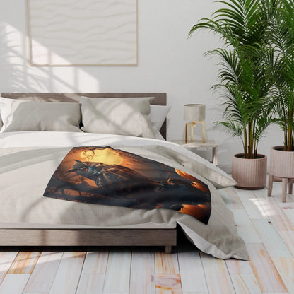 Owl Halloween Fleece Blanket Cozy Throw for Fall Seasonal Decor for Home Halloween Decor Gift for Owl Lovers - Home