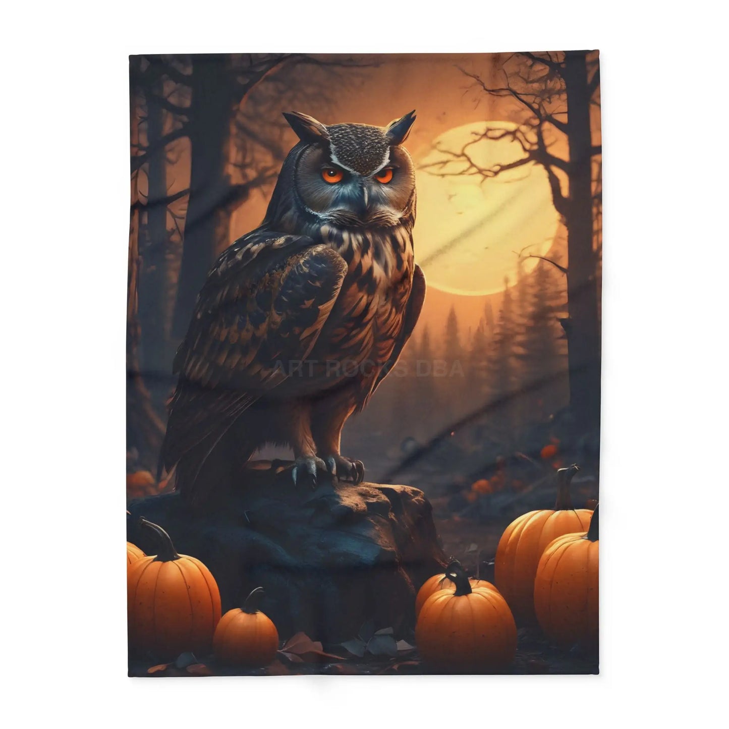Owl Halloween Fleece Blanket Cozy Throw for Fall Seasonal Decor for Home Halloween Decor Gift for Owl Lovers - 60’’ ×