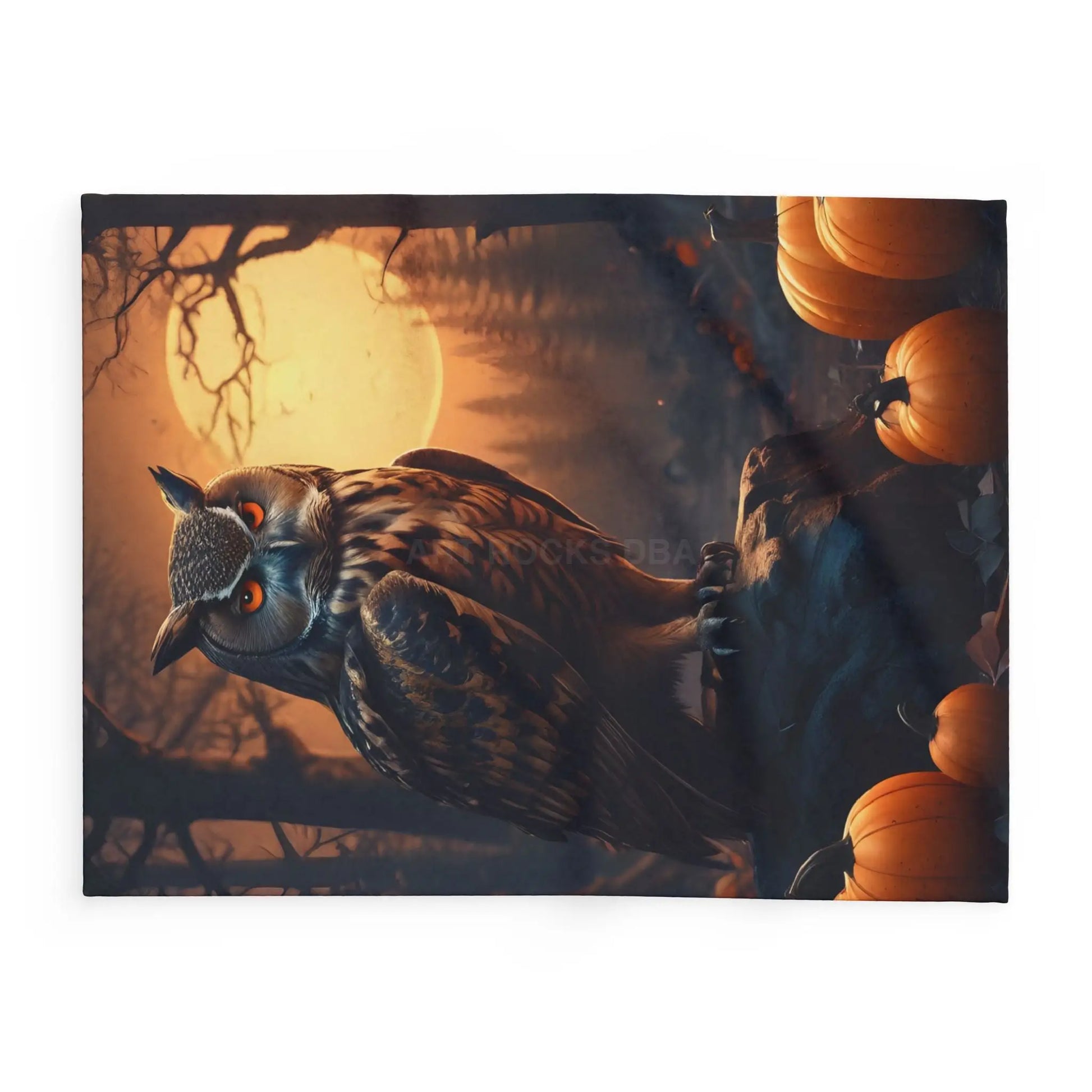 Owl Halloween Fleece Blanket Cozy Throw for Fall Seasonal Decor for Home Halloween Decor Gift for Owl Lovers - Home