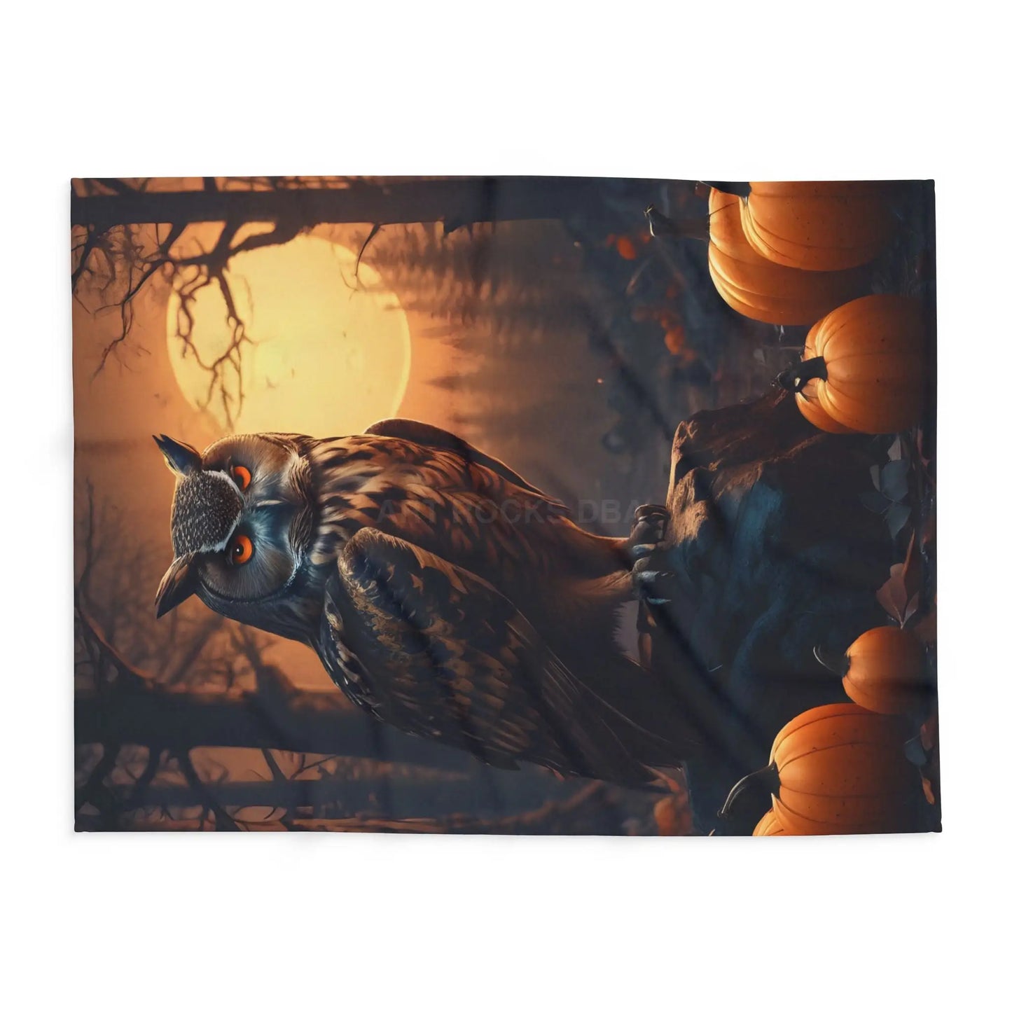Owl Halloween Fleece Blanket Cozy Throw for Fall Seasonal Decor for Home Halloween Decor Gift for Owl Lovers - Home