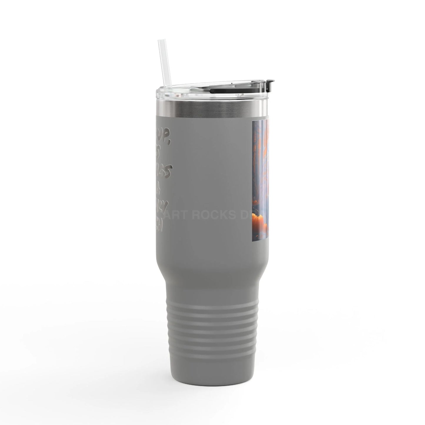 Owl in a Pumpkin Patch Insulated Travel Mug 40oz - Perfect for Nature Lovers Halloween Cozy Nights or Just a Daily