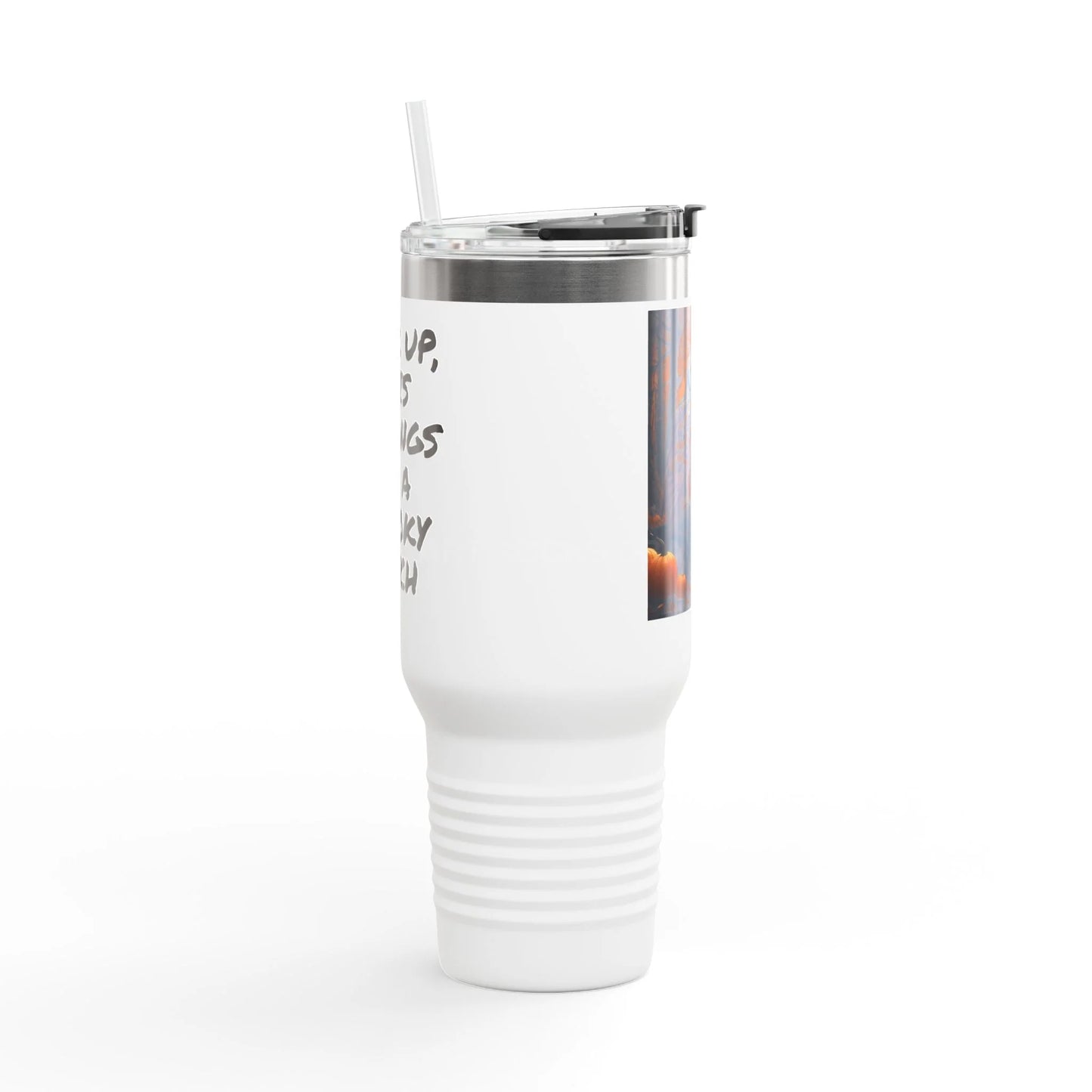 Owl in a Pumpkin Patch Insulated Travel Mug 40oz - Perfect for Nature Lovers Halloween Cozy Nights or Just a Daily