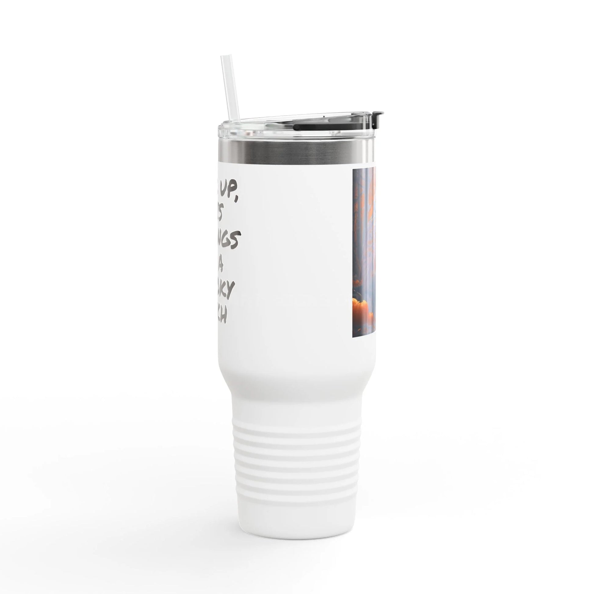 Owl in a Pumpkin Patch Insulated Travel Mug 40oz - Perfect for Nature Lovers Halloween Cozy Nights or Just a Daily
