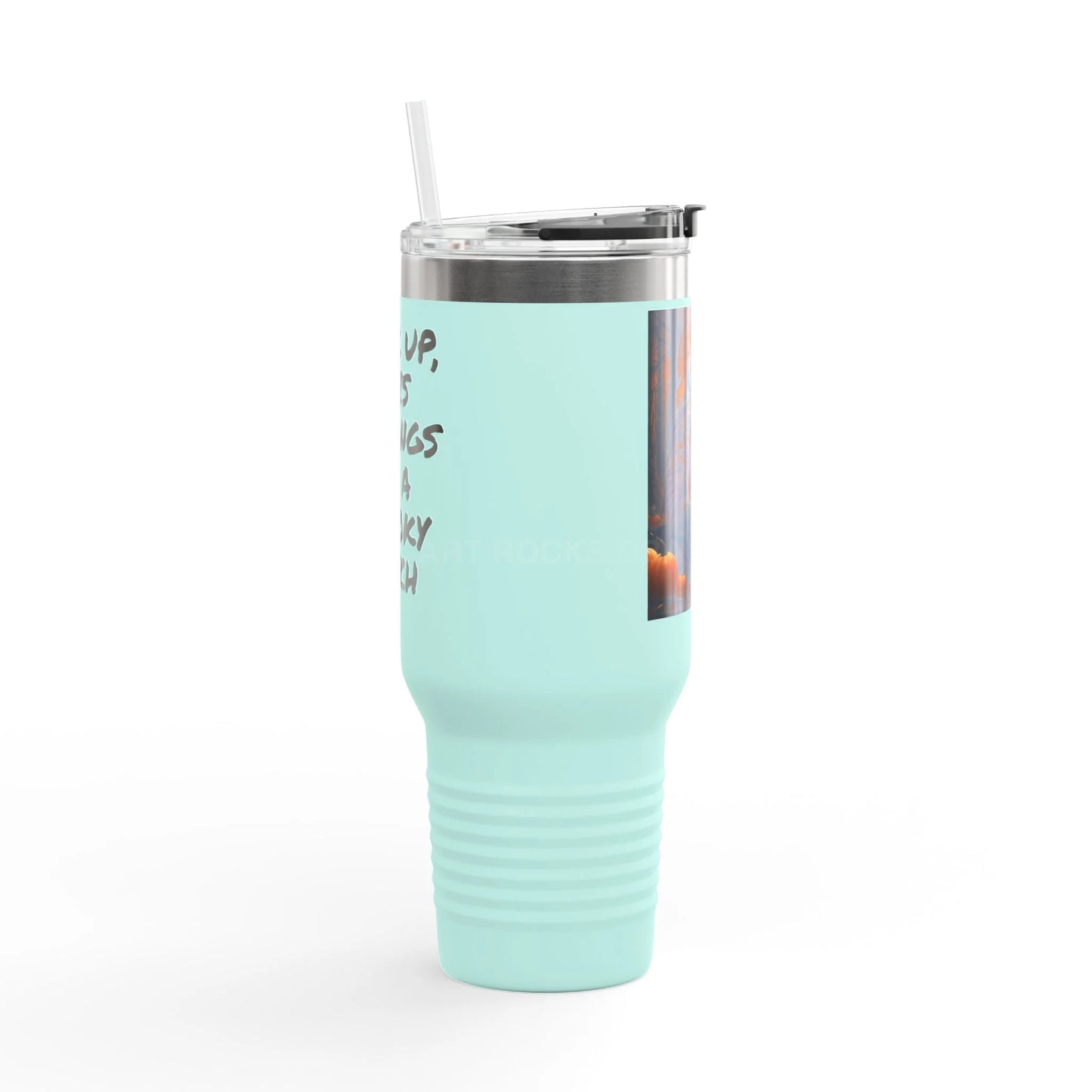 Owl in a Pumpkin Patch Insulated Travel Mug 40oz - Perfect for Nature Lovers Halloween Cozy Nights or Just a Daily