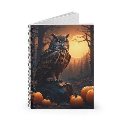 Owl-Themed Spiral Notebook Fall Journal Halloween Decor Gift for Students Autumn Writing Pad Nature Sketchbook