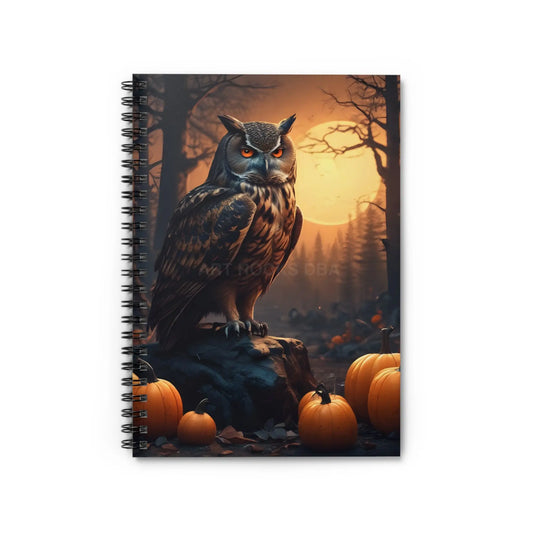 Owl-Themed Spiral Notebook Fall Journal Halloween Decor Gift for Students Autumn Writing Pad Nature Sketchbook