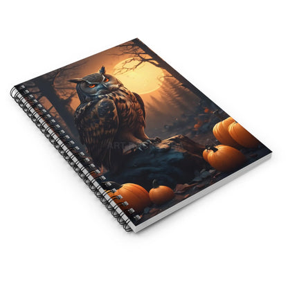 Owl-Themed Spiral Notebook Fall Journal Halloween Decor Gift for Students Autumn Writing Pad Nature Sketchbook
