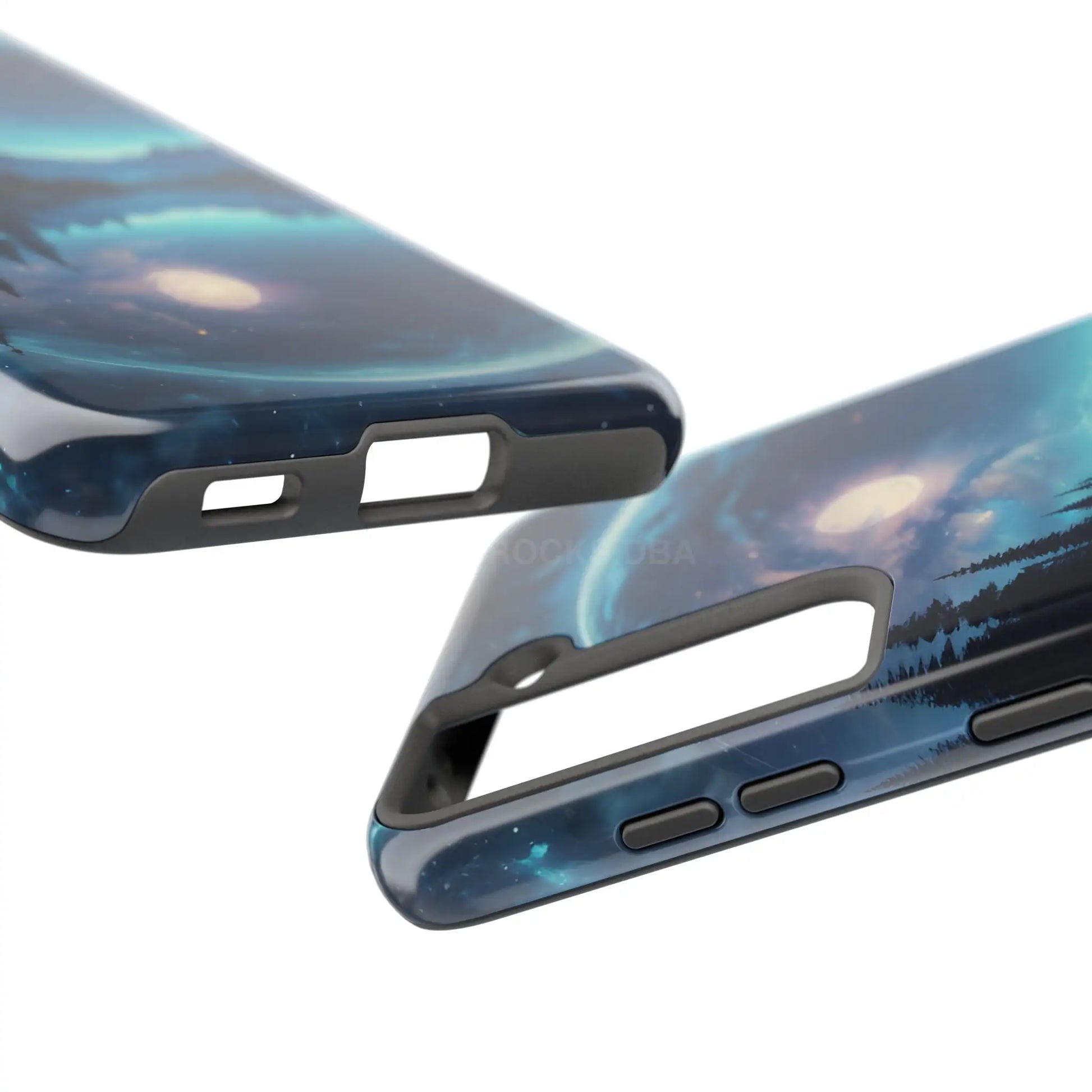 Peaceful Silvery Moon Over Lake Tough Phone Cases for Adventurers Galaxy Design Protective Mobile Cover Unique Gift