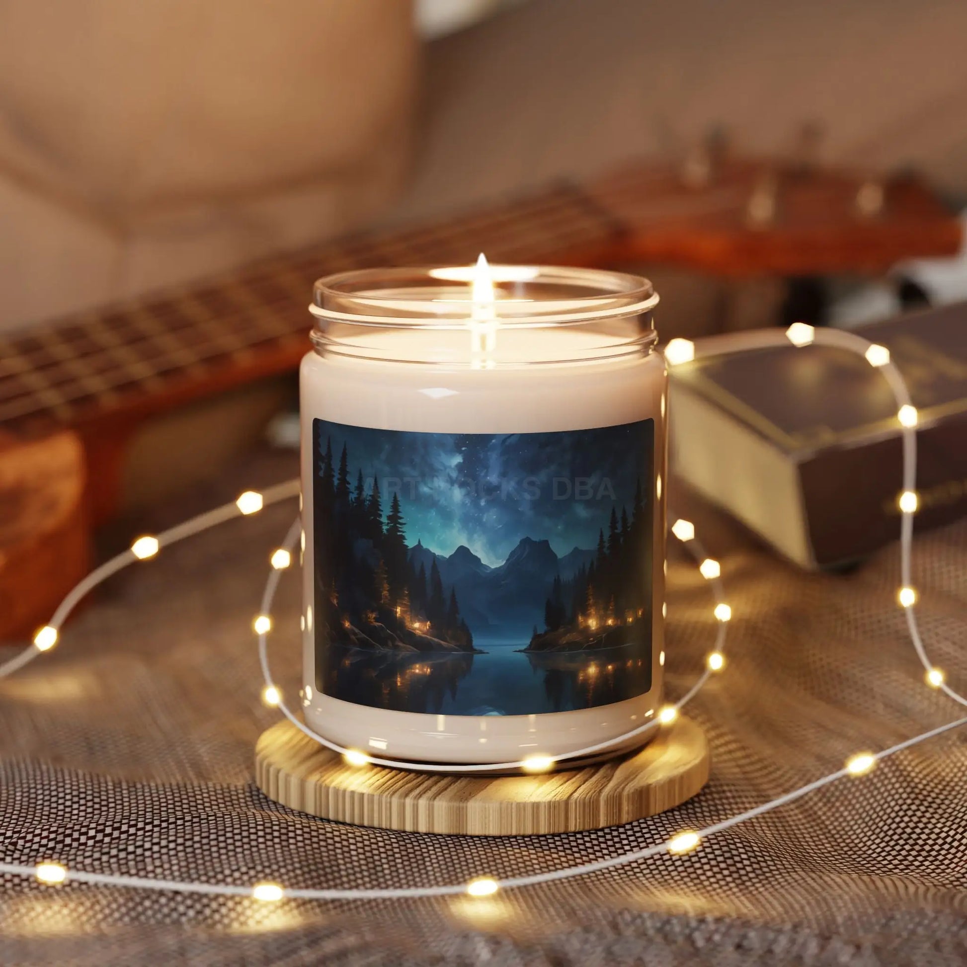 Peaceful Starry Sky Reflection on a Lake Soy Candle 9oz | Serene Forest Escape Candle Cozy Home Decor Relaxation Gift