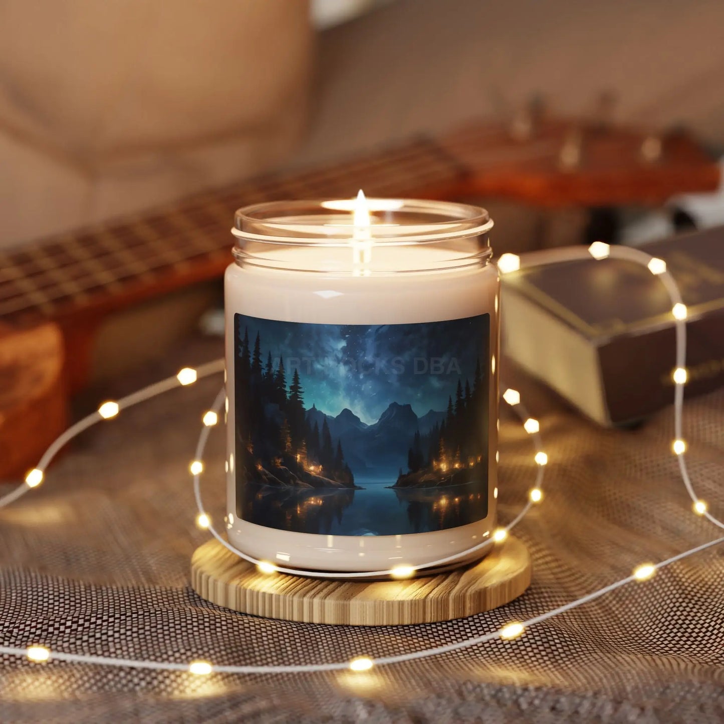 Peaceful Starry Sky Reflection on a Lake Soy Candle 9oz | Serene Forest Escape Candle Cozy Home Decor Relaxation Gift