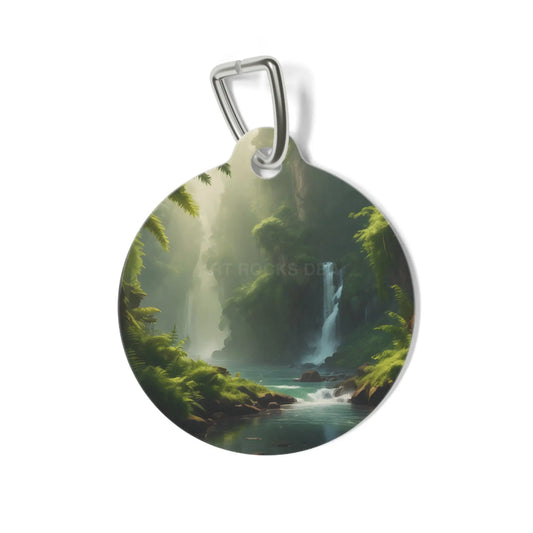 Pet Tag — Enchanted Forest Waterfall ID Tag - 1’’ - Pets