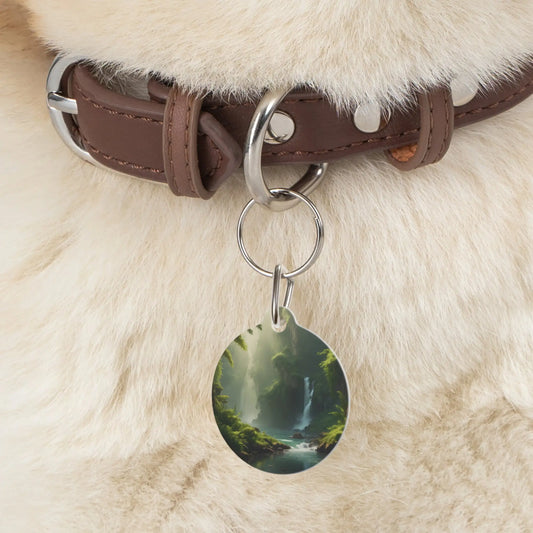 Pet Tag — Enchanted Forest Waterfall ID Tag - 1’’ - Pets