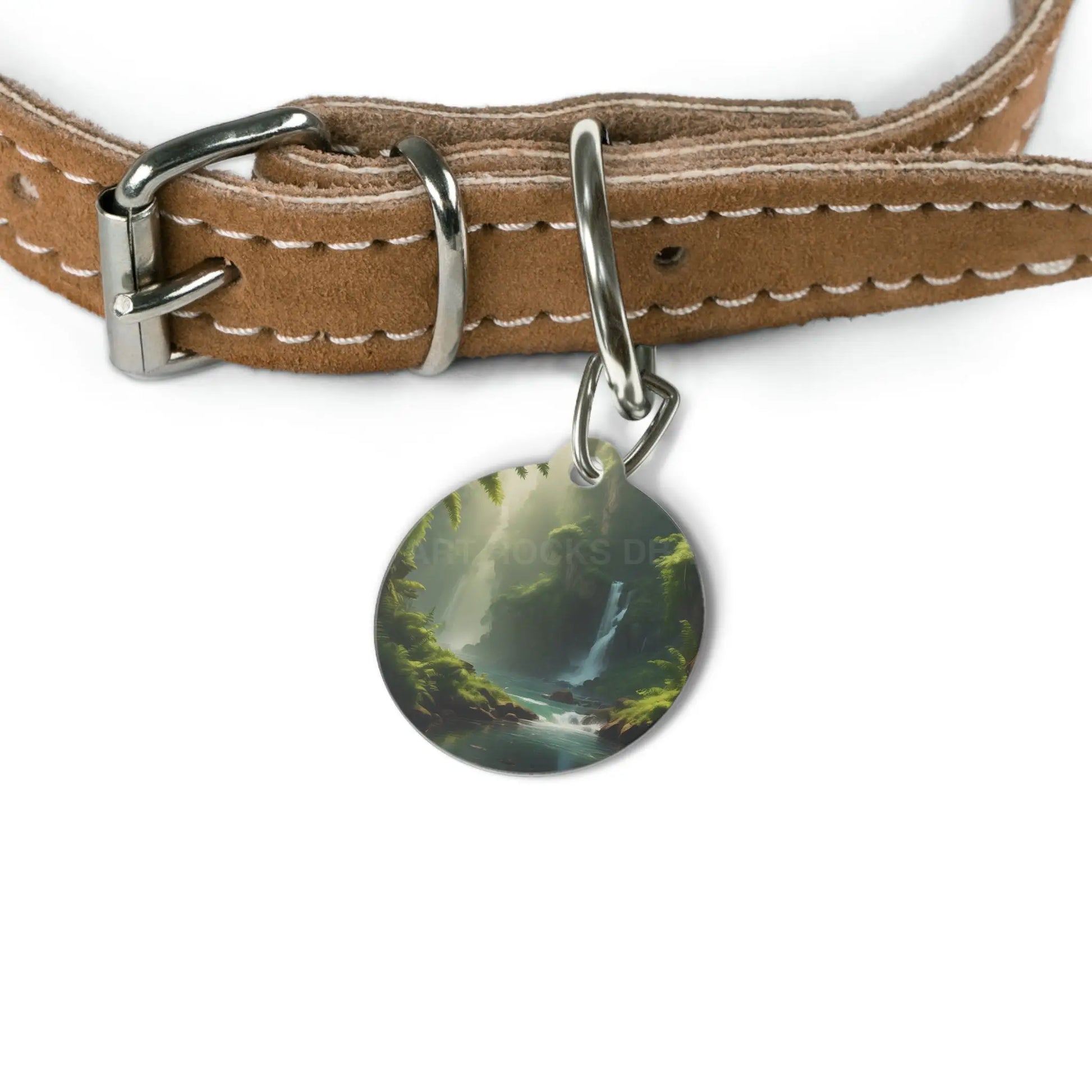 Pet Tag — Enchanted Forest Waterfall ID Tag - 1’’ - Pets