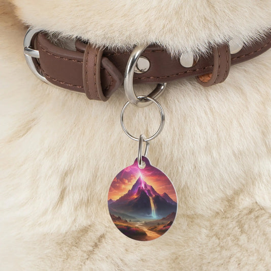 Pet Tag — Fantasy Mountain Sunset Dog & Cat ID Tag - 1’’ - Pets