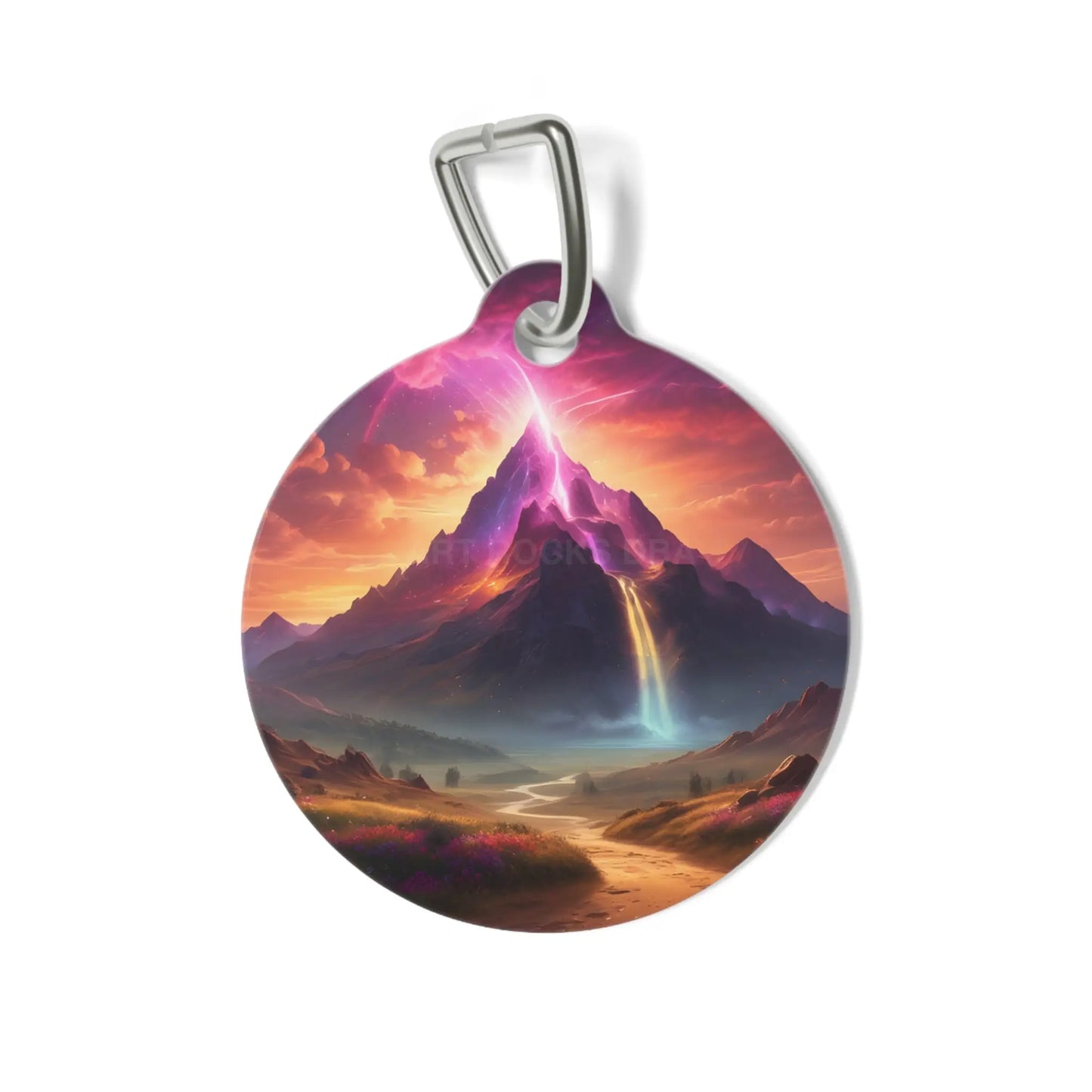 Pet Tag — Fantasy Mountain Sunset Dog & Cat ID Tag - 1’’ - Pets