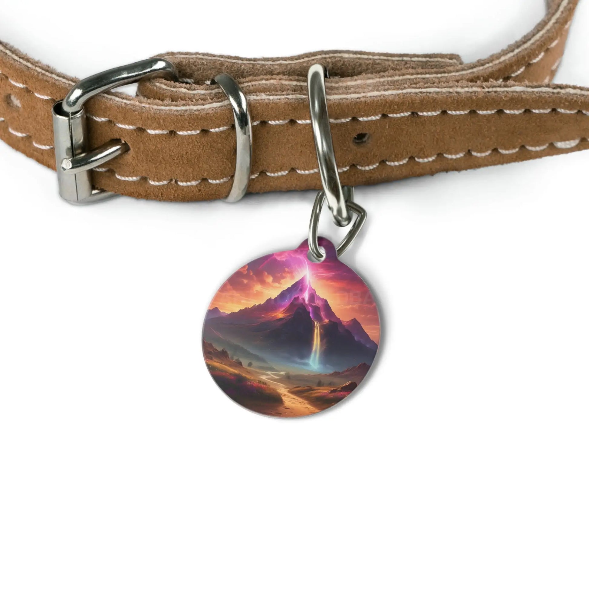 Pet Tag — Fantasy Mountain Sunset Dog & Cat ID Tag - 1’’ - Pets