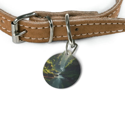 Pet Tag — Forest Waterfall Scenic Dog & Cat ID Tag - 1’’ - Pets