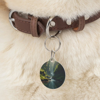 Pet Tag — Forest Waterfall Scenic Dog & Cat ID Tag - 1’’ - Pets